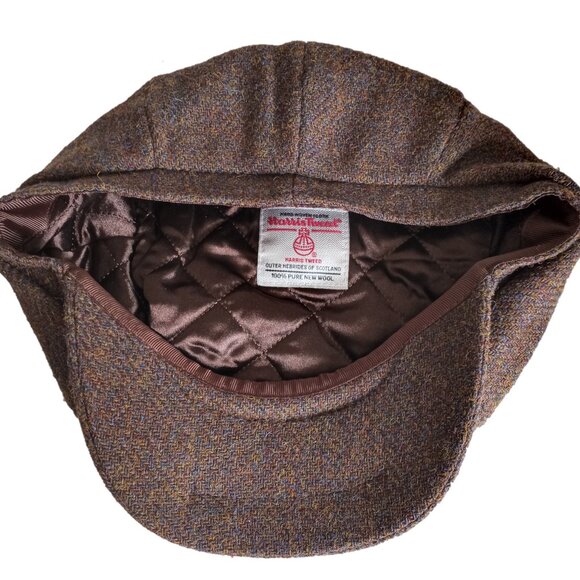 PEAKY BLINDERS Hartside Harris Tweed® Newsboy Cap HS28 in BROWN MIX - PICK SIZE - Picture 9 of 9